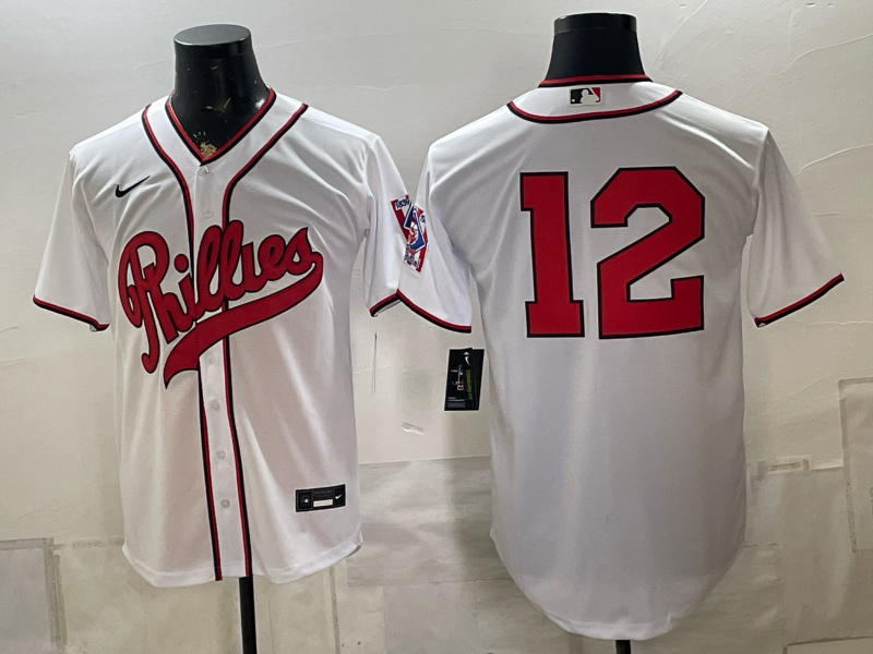 Men 2026 Philadelphia Phillies #12 white Game Nike MLB Jersey 082300->philadelphia phillies->MLB Jersey